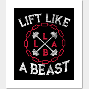 Lift Like a Beast Weightlifting Powerlifting Gym Posters and Art